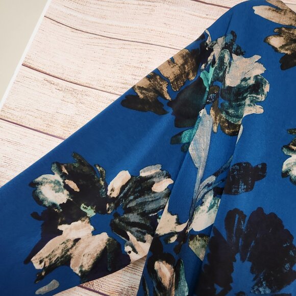 Calvin Klein Long Sleeve Tunic Blouse Blue Floral One Button Back Womens Size 2X - Picture 14 of 16